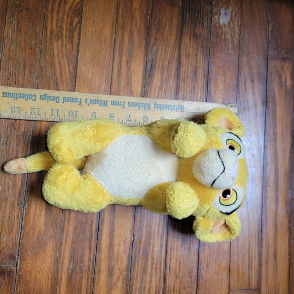 Disney Plush Floppy Baby Simba Lion King Stuffed Toy Squeeze Roar 11" Lying Read - Picture 1 of 7